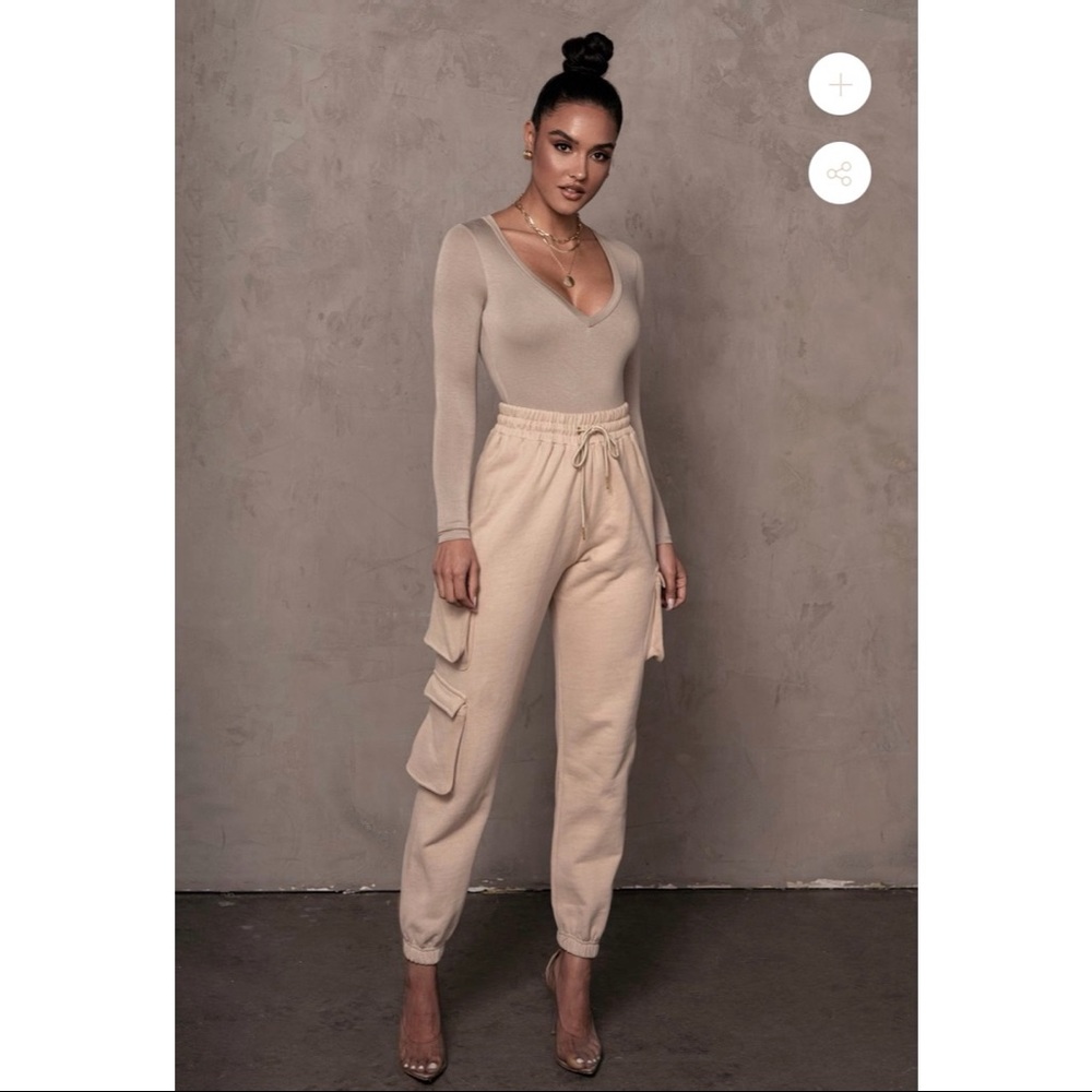 BEIGE LAYTON UNISEX CARGO JOGGERS